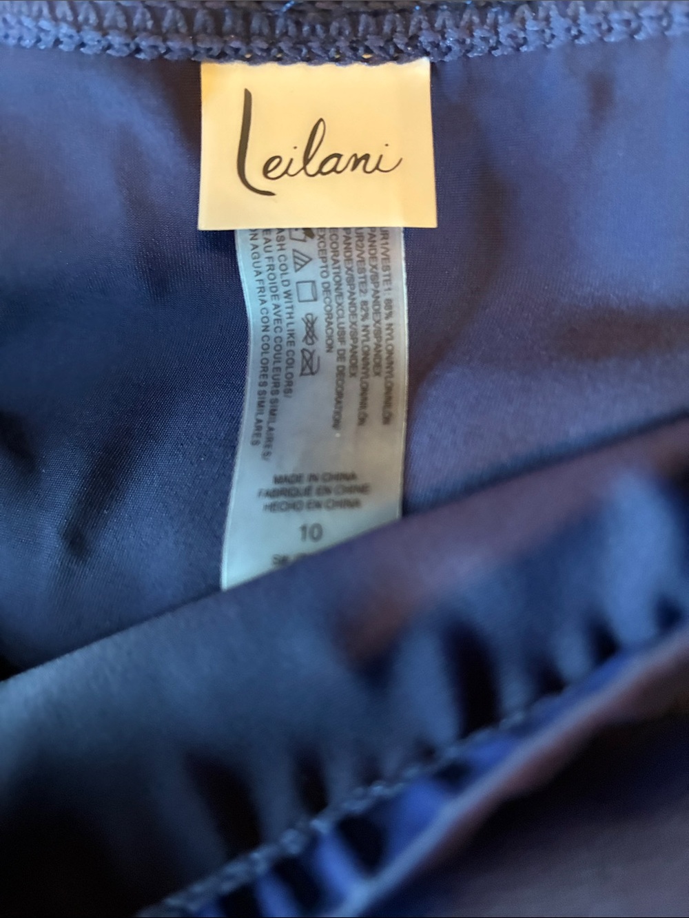 Leilani Navy Swim Skirt with Tummy Thinner Size 10 - Picture 2 of 6